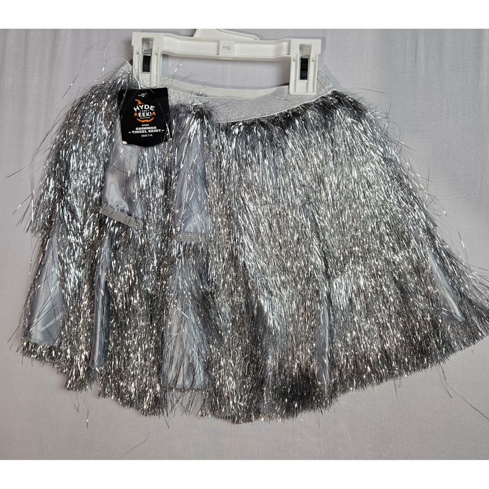 Hyde and EEK Boutique Kids Silver Shimmer Tinsel Skirt Ages 7-14 NWT